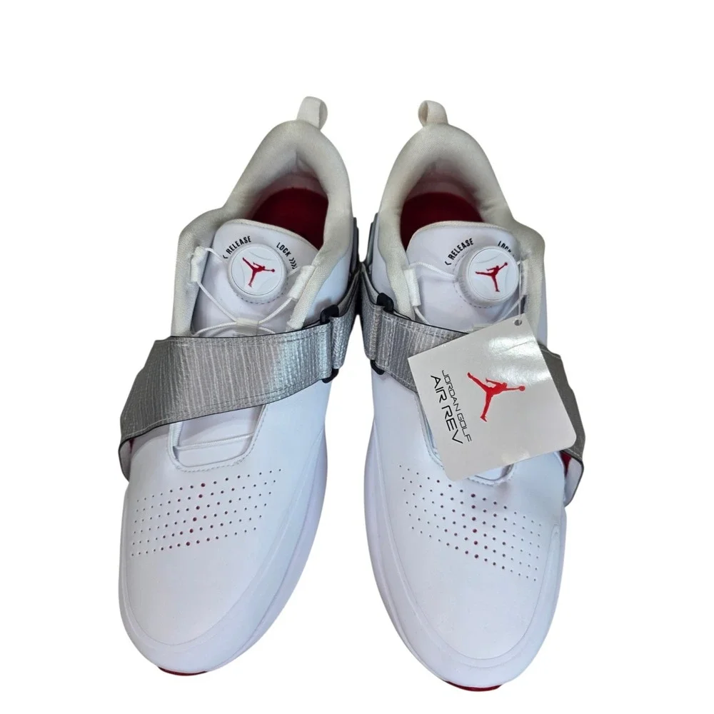 Jordan Air Rev Golf Shoes White Metallic Silver Men's 10 FV6338-100